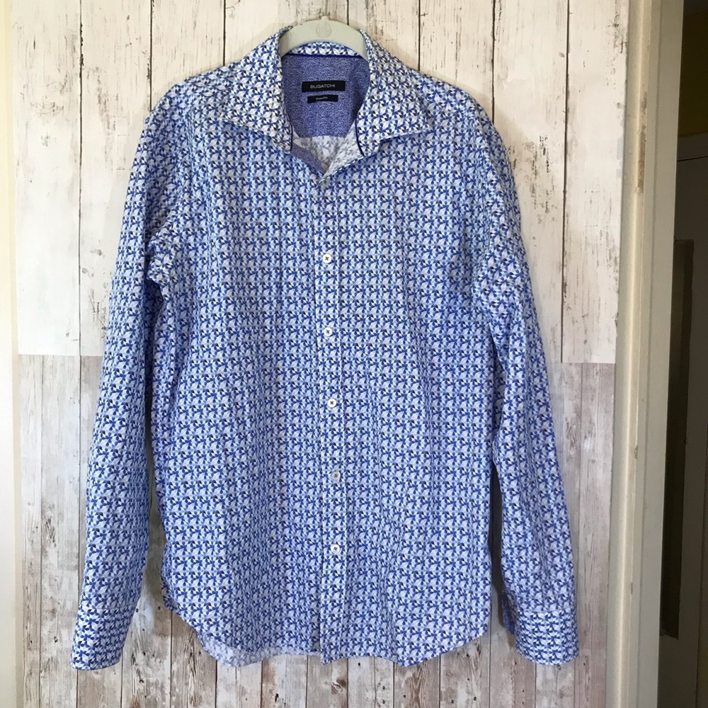 BUGATCHI Shaped Fit Long Sleeve Shirt